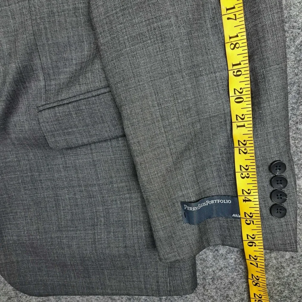 New‎ Perry Ellis Portfolio Athetic Fit Men's Jacket Size 46R 38W  Gray